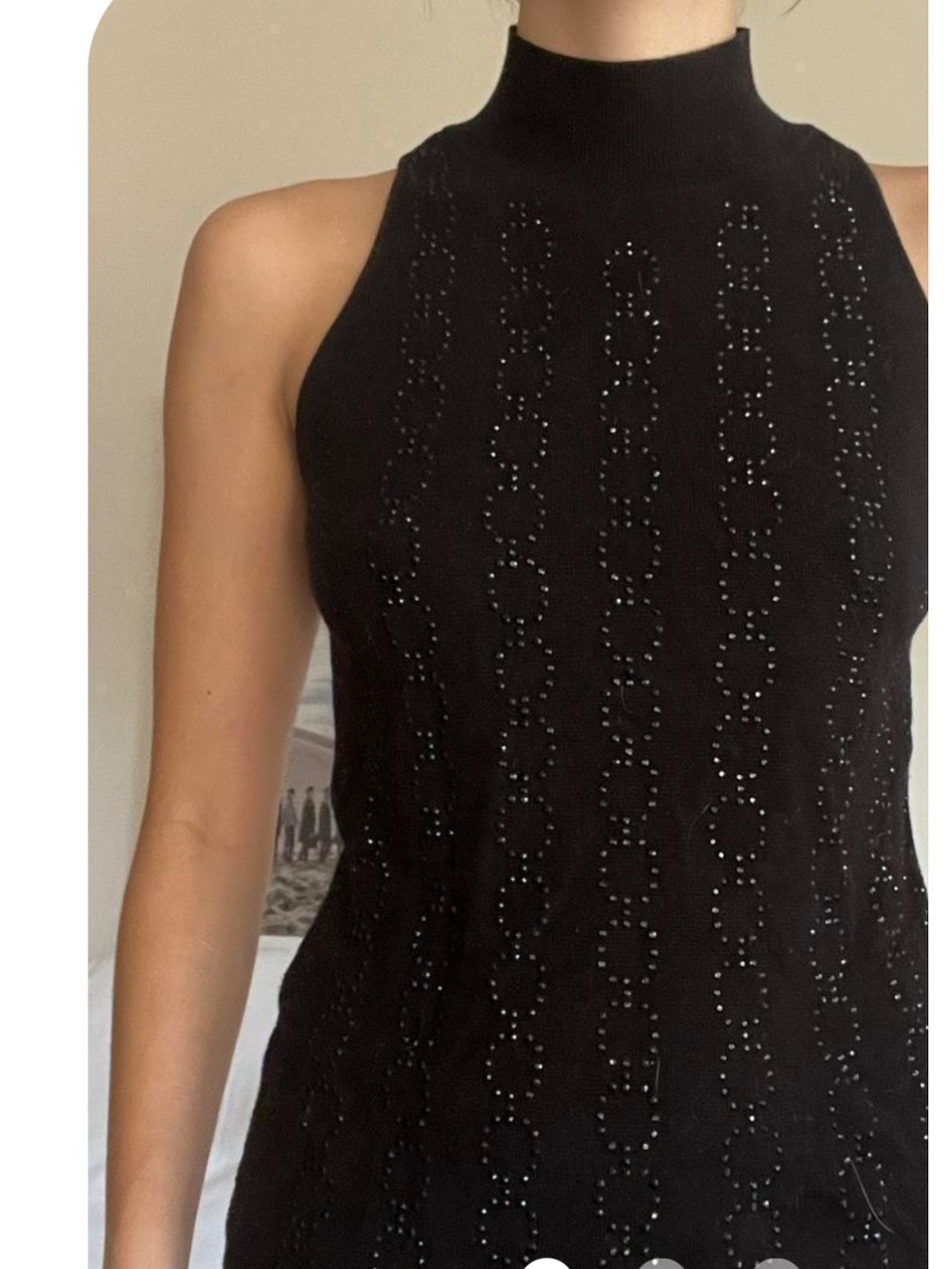 White House Black Market Sleeveless Knit Halter Top in Black, Size Small, NWT